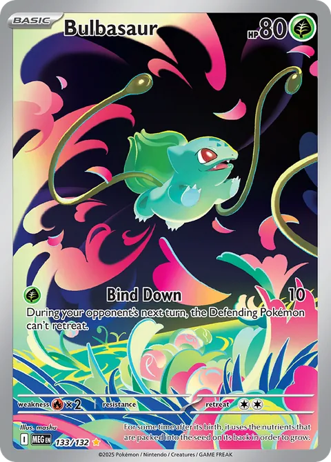 Bulbasaur card, number 133/132, Illustration Rare