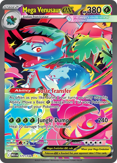 Mega Venusaur ex card, number 177/132, Special Illustration Rare