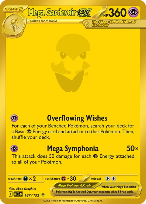 Mega Gardevoir ex card, number 187/132, Mega Hyper Rare