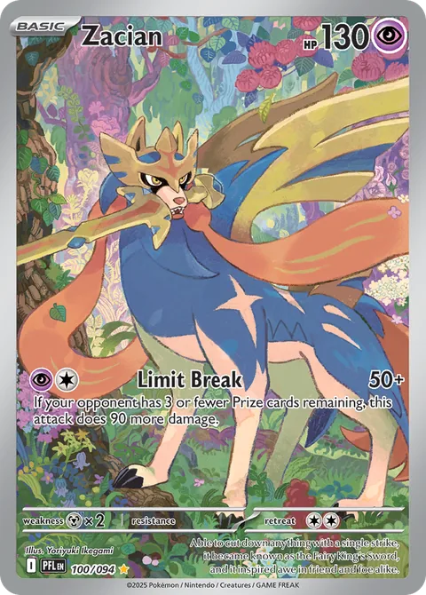 Zacian card, number 100/094, Illustration Rare