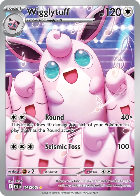 Wigglytuff card, number 105/094, Illustration Rare