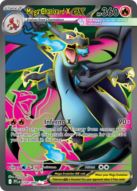 Mega Charizard X ex card, number 109/094, Ultra Rare