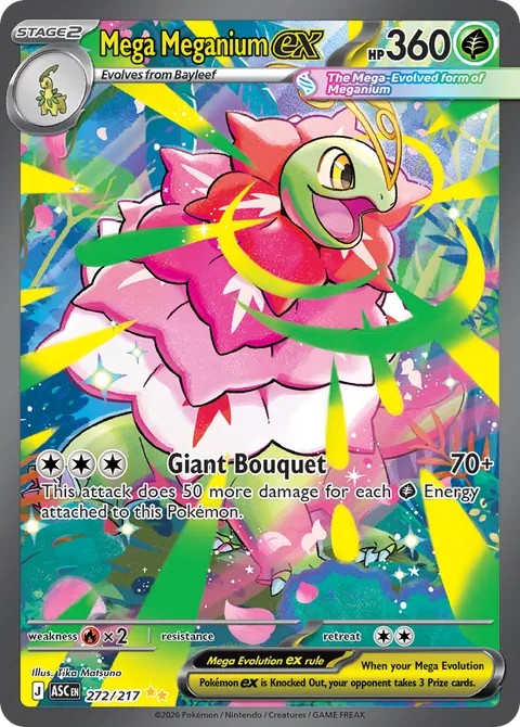 Mega Meganium ex card, number 272/217, Special Illustration Rare