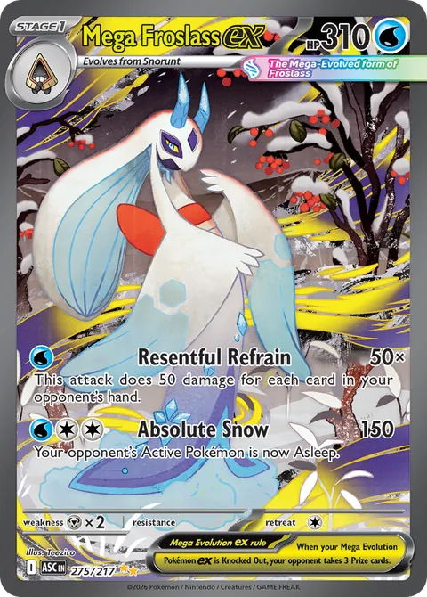 Mega Froslass ex card, number 275/217, Special Illustration Rare