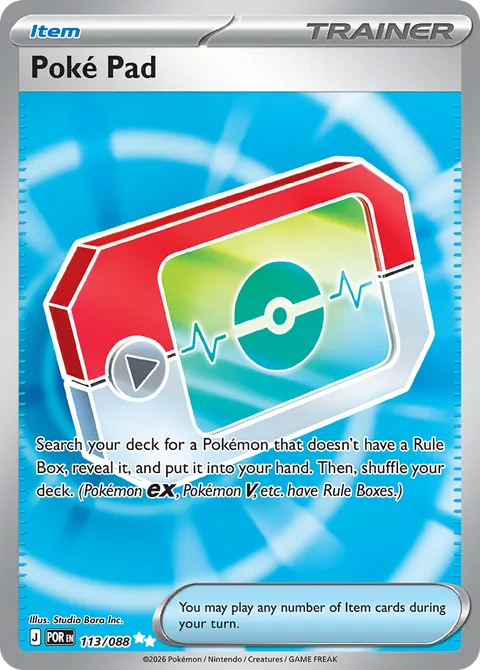 Poké Pad card, number 113/088, Ultra Rare