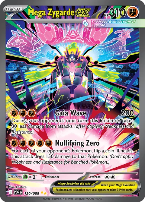 Mega Zygarde ex card, number 120/088, Special Illustration Rare