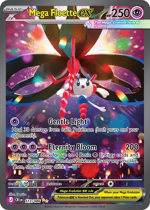 Mega Floette ex card, number 117/086, Special Illustration Rare