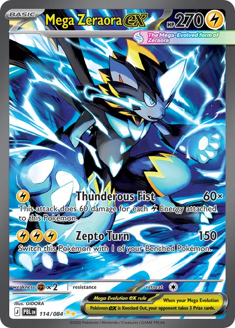 Mega Zeraora ex card, number 114/084, Special Illustration Rare