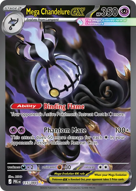 Mega Chandelure ex card, number 115/084, Special Illustration Rare