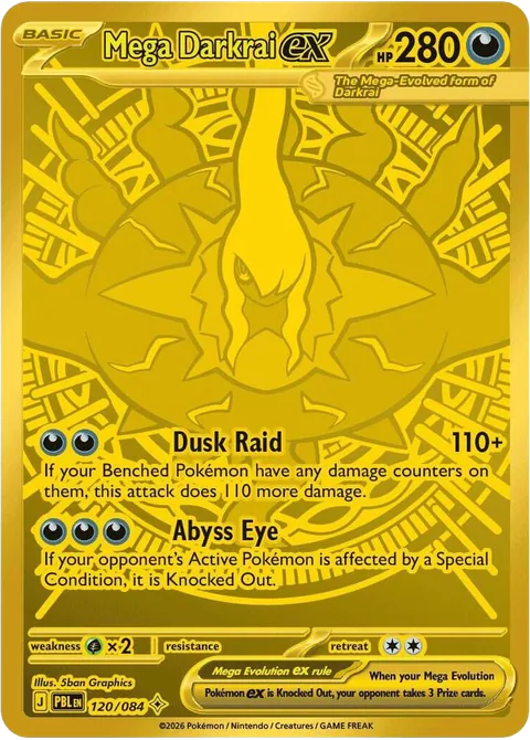 Mega Darkrai ex card, number 120/084, Mega Hyper Rare