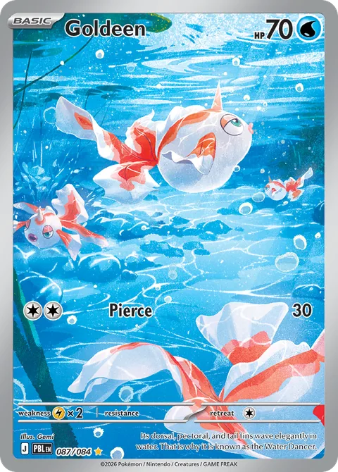 Goldeen card, number 087/084, Illustration Rare
