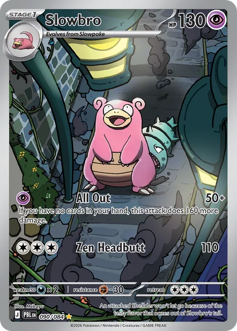 Slowbro card, number 090/084, Illustration Rare