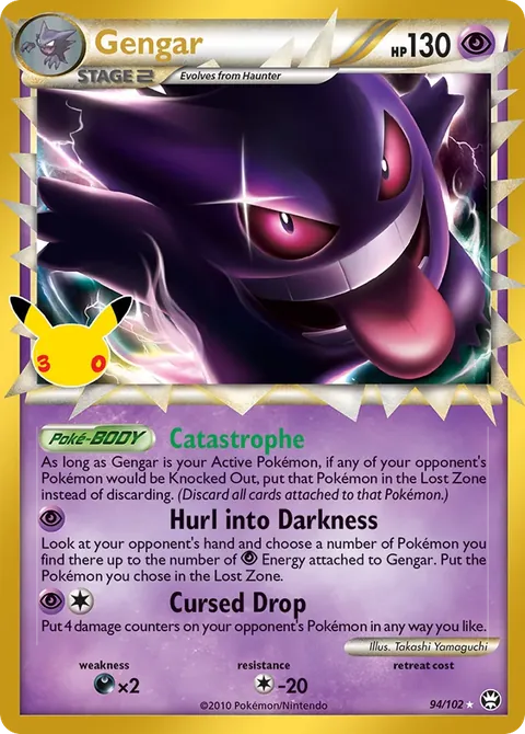 Gengar card, number 94/102, Rare Prime