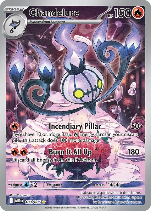 Chandelure card, number 103/086, Illustration Rare