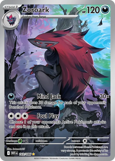 Zoroark card, number 143/086, Illustration Rare
