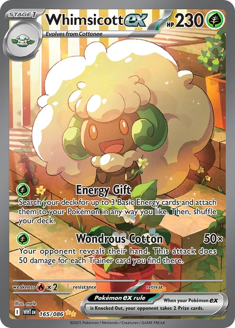 Whimsicott ex card, number 165/086, Special Illustration Rare