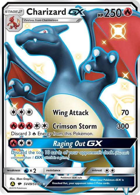 Charizard-GX card, number SV49/SV94, Rare Shiny GX