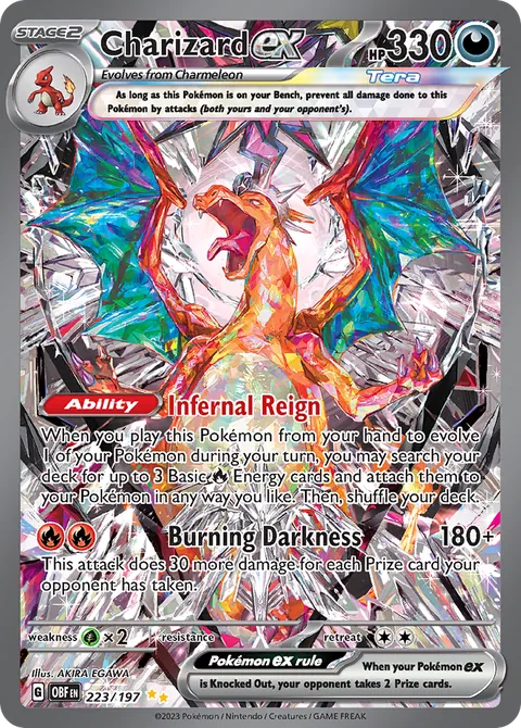 Charizard ex card, number 223/197, Special Illustration Rare