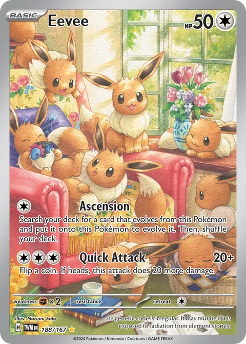 Eevee card, number 188/167, Illustration Rare