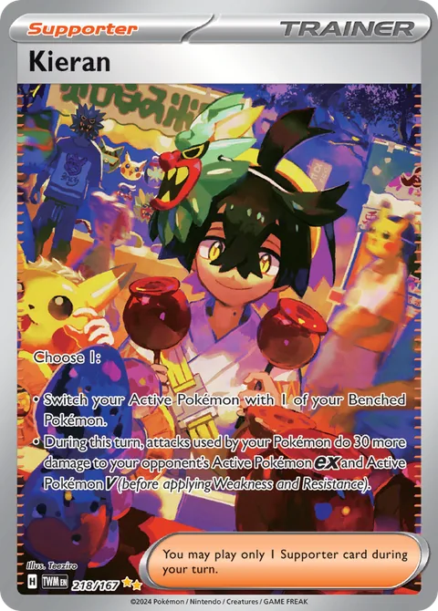 Kieran card, number 218/167, Special Illustration Rare