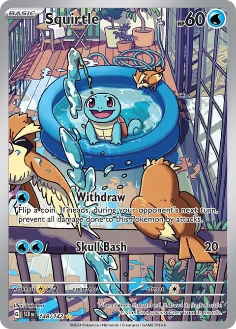 Squirtle card, number 148/142, Illustration Rare