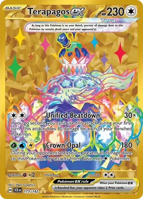 Terapagos ex card, number 173/142, Hyper Rare