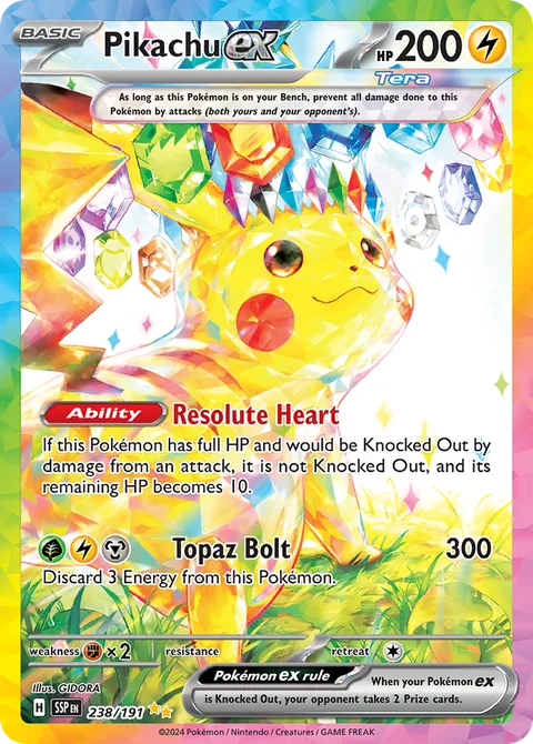 Pikachu ex card, number 238/191, Special Illustration Rare