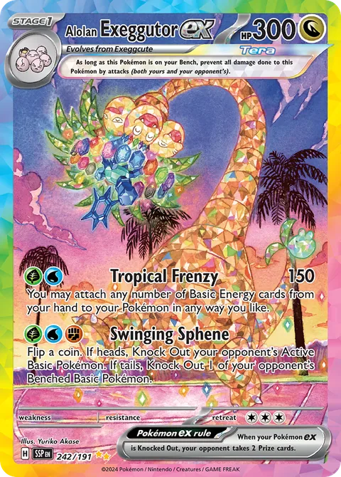 Alolan Exeggutor ex card, number 242/191, Special Illustration Rare