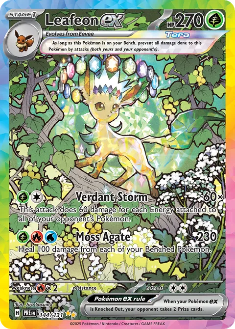 Leafeon ex card, number 144/131, Special Illustration Rare