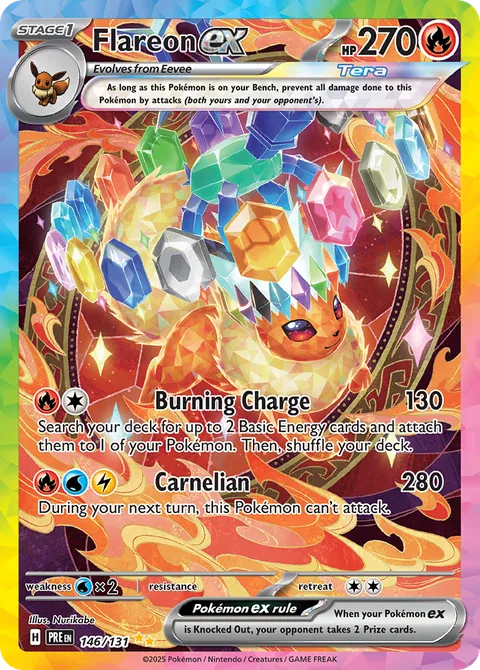 Flareon ex card, number 146/131, Special Illustration Rare