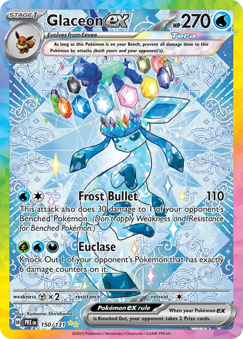 Glaceon ex card, number 150/131, Special Illustration Rare