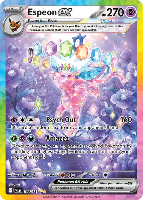 Espeon ex card, number 155/131, Special Illustration Rare