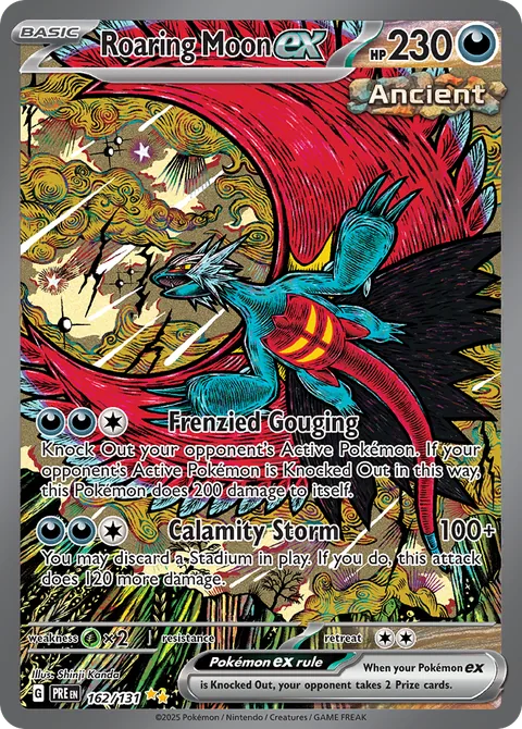 Roaring Moon ex card, number 162/131, Special Illustration Rare