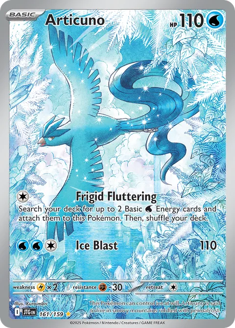 Articuno card, number 161/159, Illustration Rare