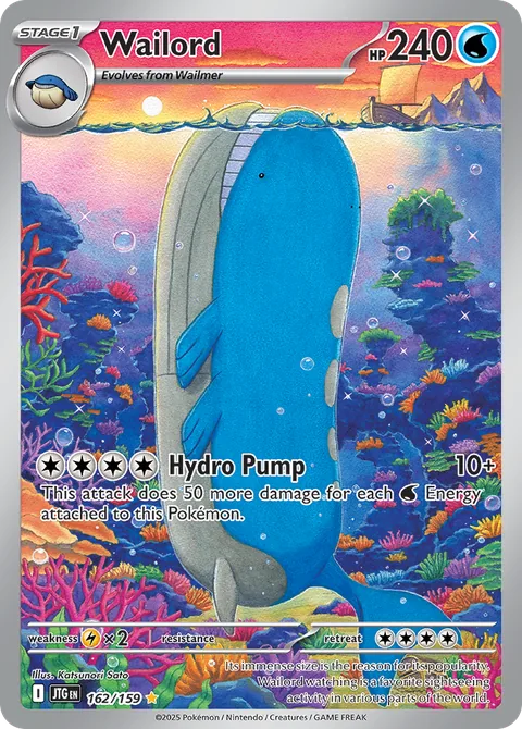 Wailord card, number 162/159, Illustration Rare