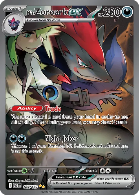 N's Zoroark ex card, number 185/159, Special Illustration Rare