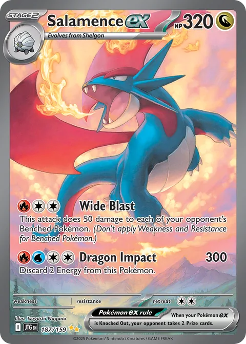 Salamence ex card, number 187/159, Special Illustration Rare