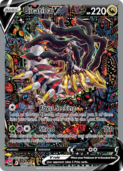 Giratina V card, number 186/196, Rare Ultra