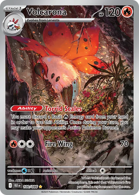 Volcarona card, number 100/086, Illustration Rare