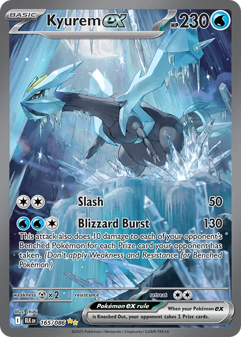 Kyurem ex card, number 165/086, Special Illustration Rare