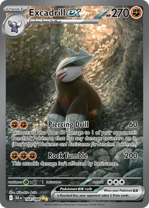 Excadrill ex card, number 168/086, Special Illustration Rare
